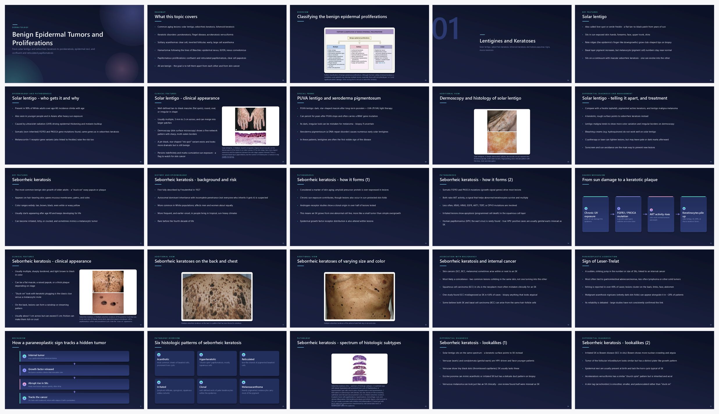Preview of the first 25 slides of Benign Epidermal Tumors and Proliferations