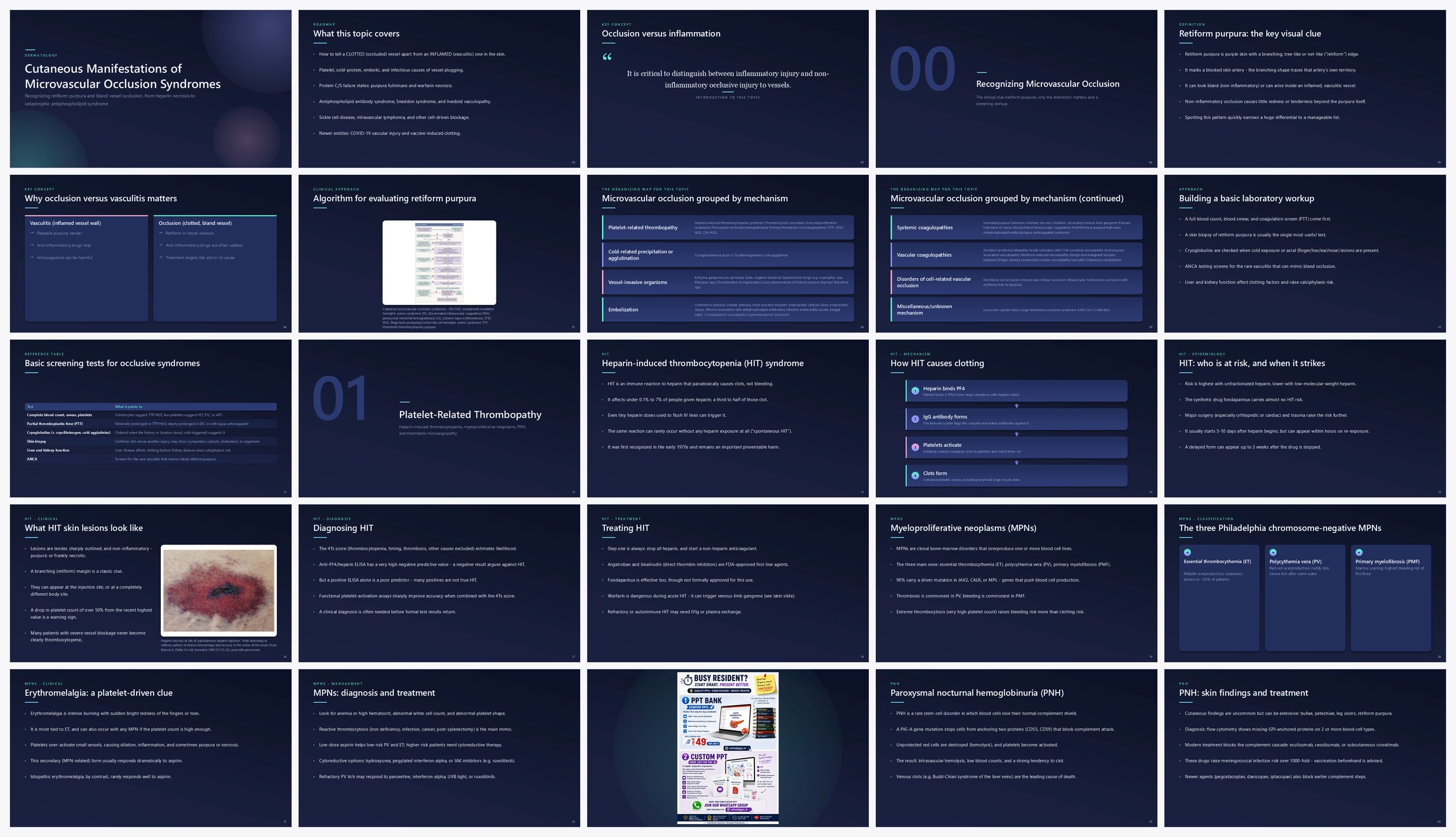 Preview of the first 25 slides of Cutaneous Manifestations of Microvascular Occlusion Syndromes