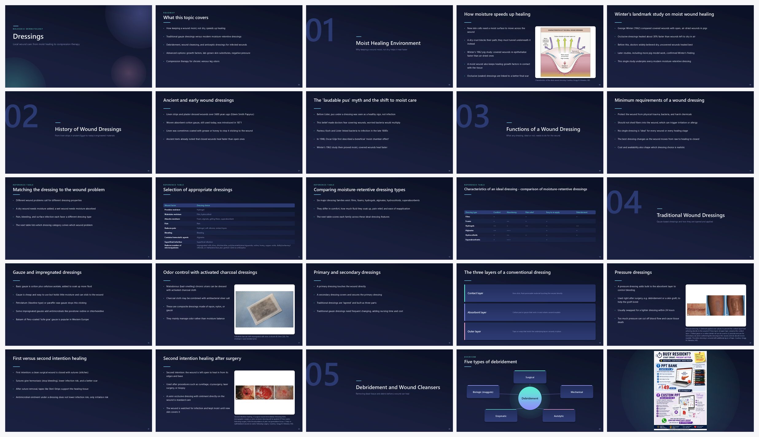 Preview of the first 25 slides of Dressings