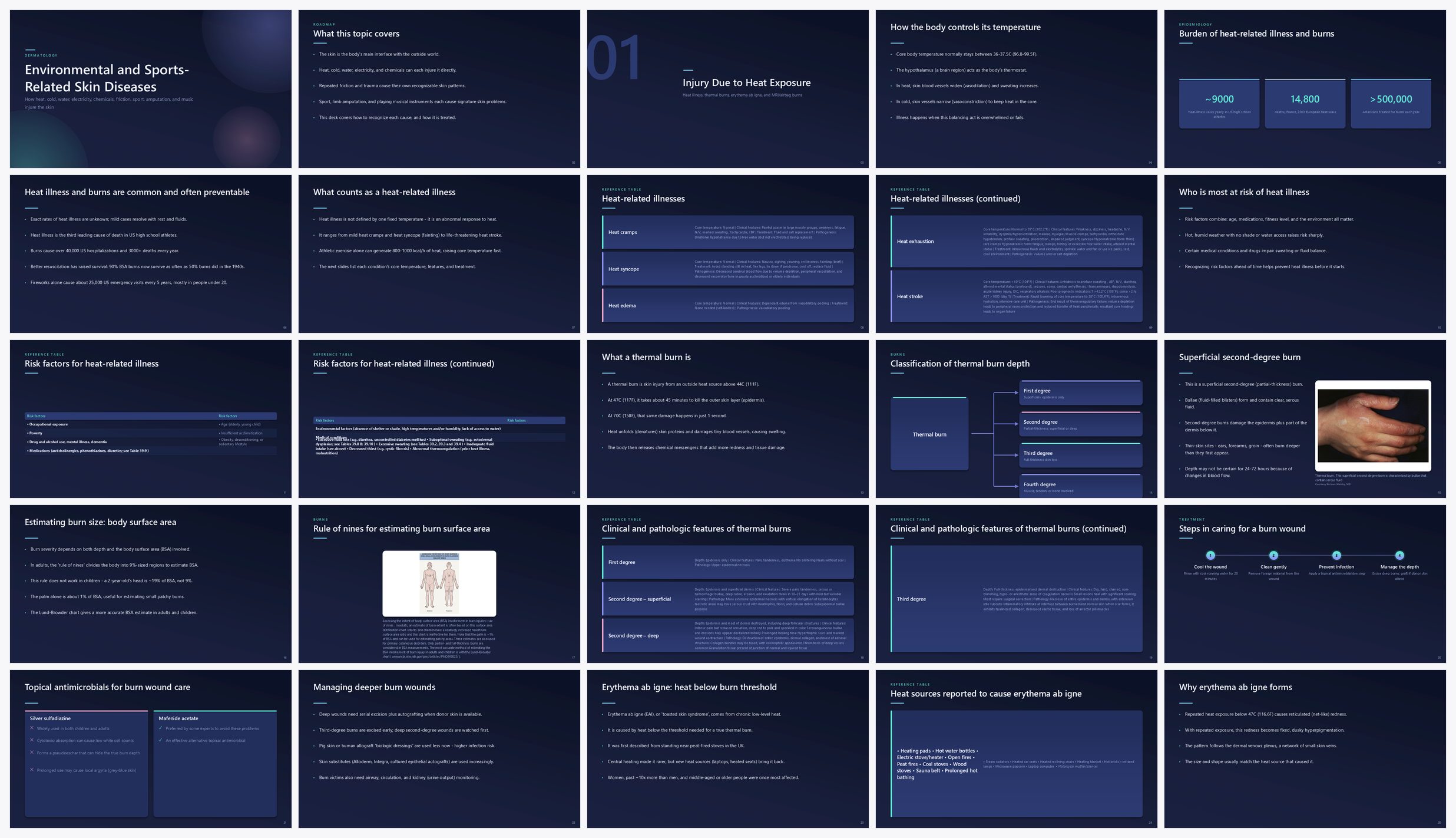Preview of the first 25 slides of Environmental and Sports-Related Skin Diseases