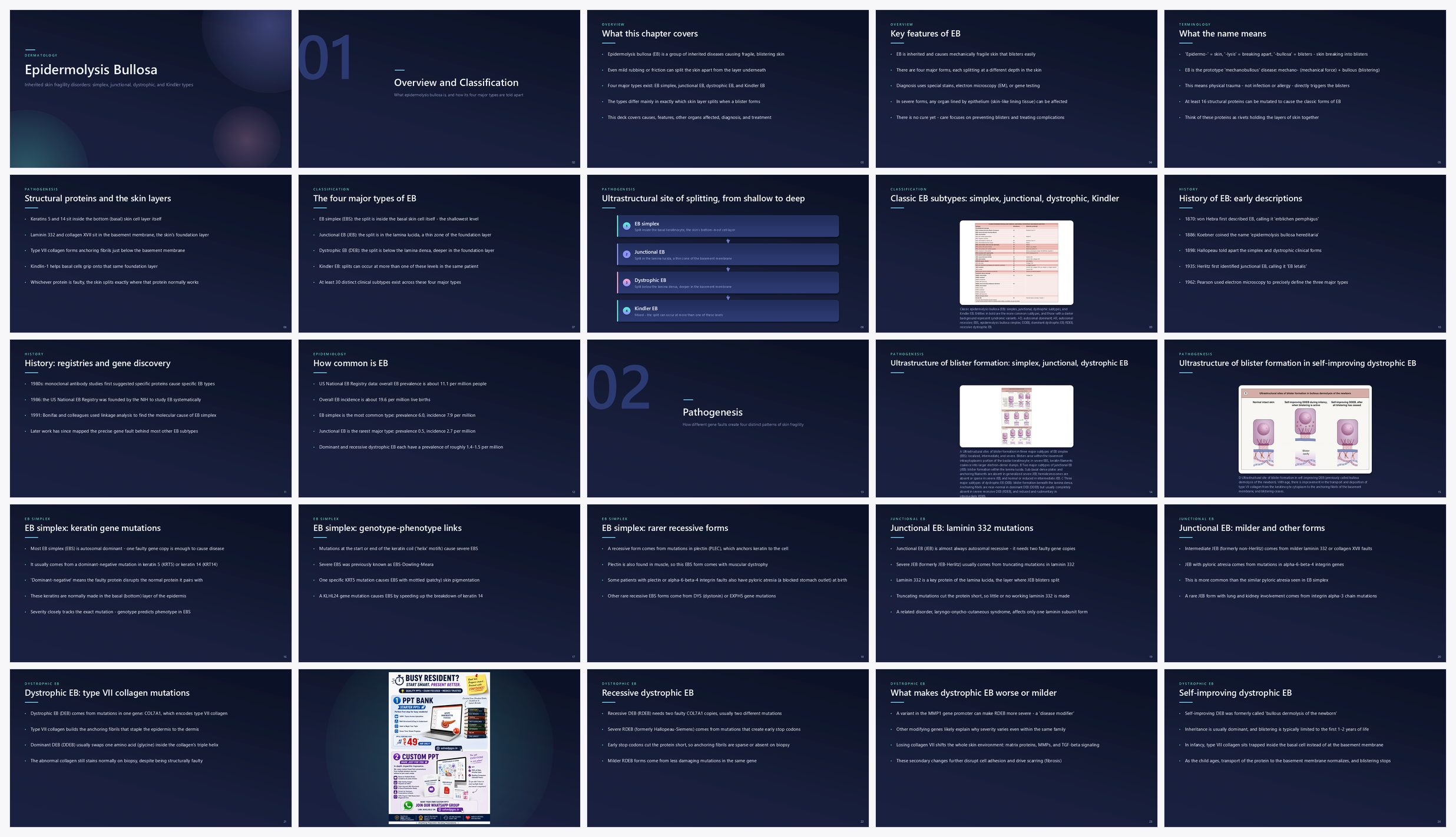 Preview of the first 25 slides of Epidermolysis Bullosa