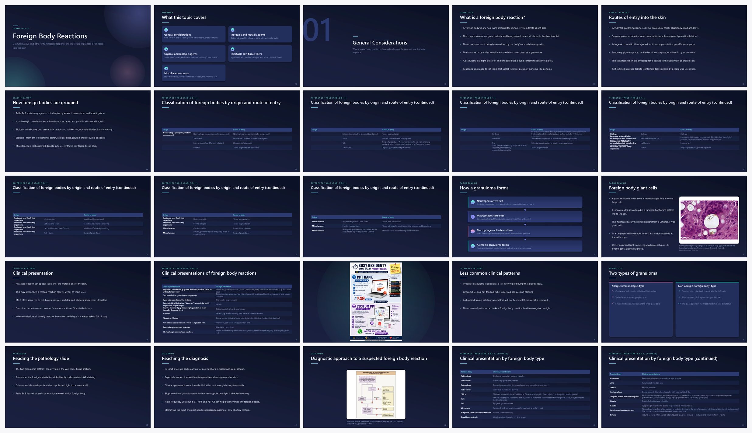 Preview of the first 25 slides of Foreign Body Reactions