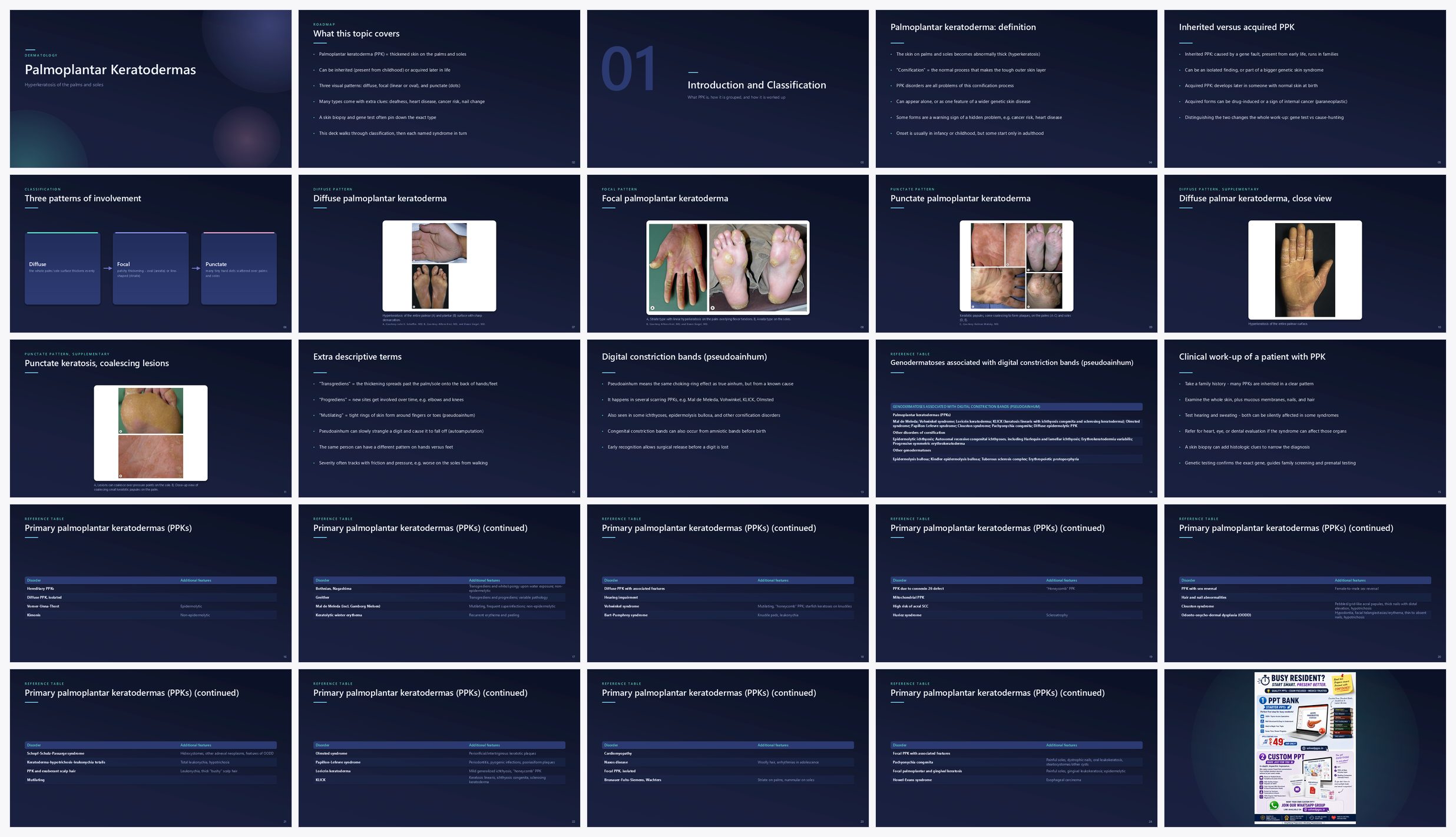 Preview of the first 25 slides of Palmoplantar Keratodermas