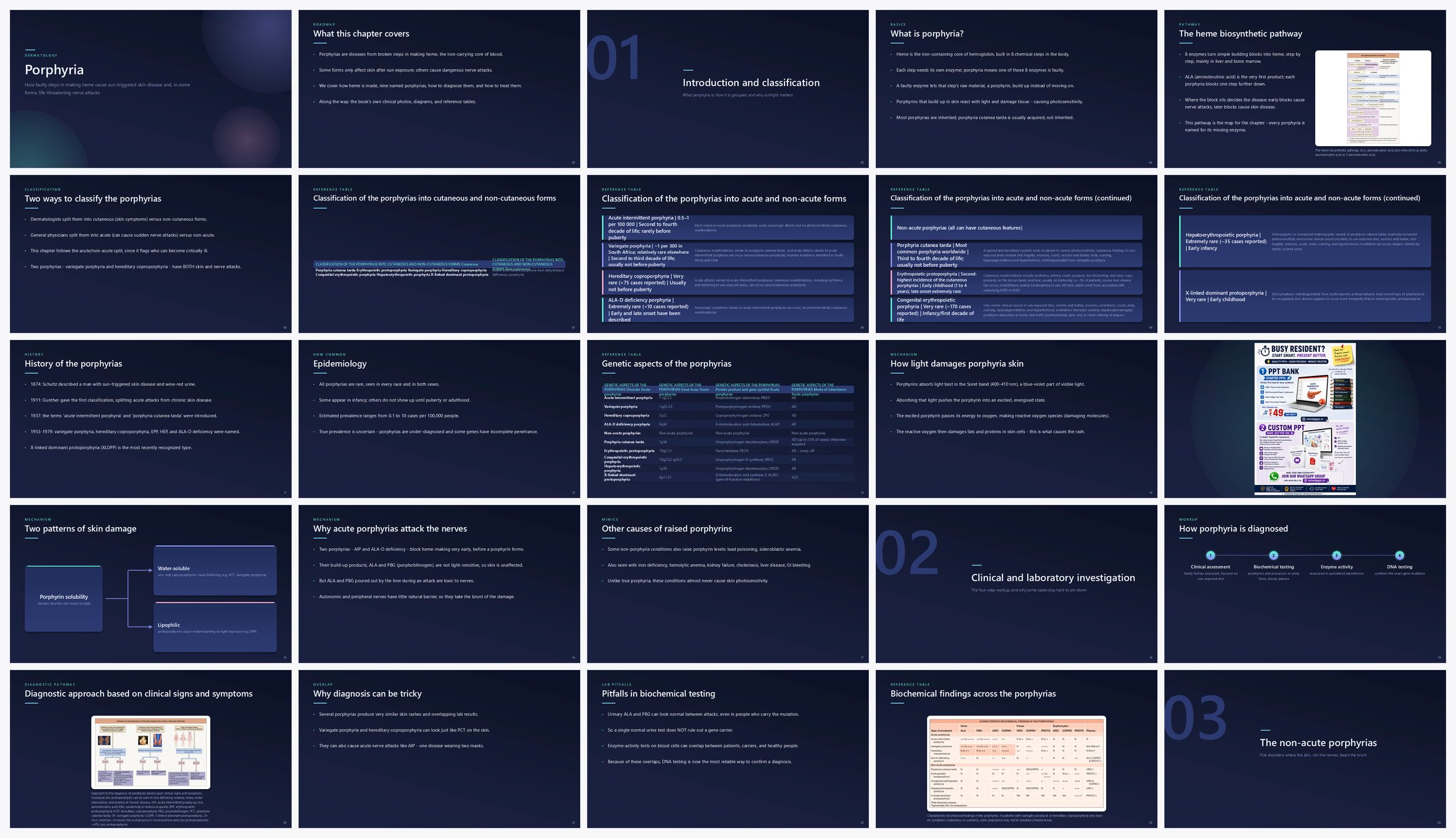Preview of the first 25 slides of Porphyria