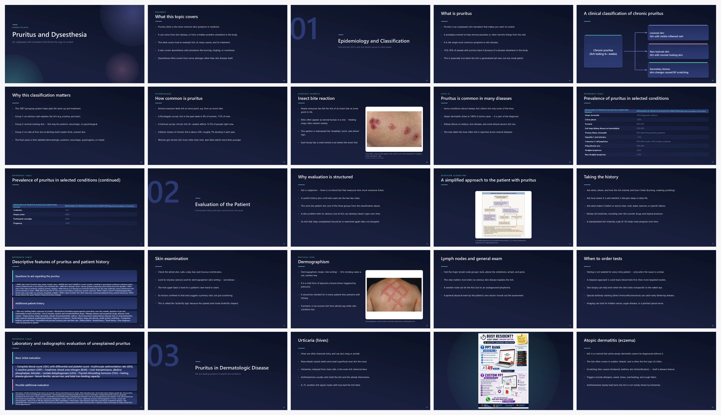 Preview of the first 25 slides of Pruritus and Dysesthesia