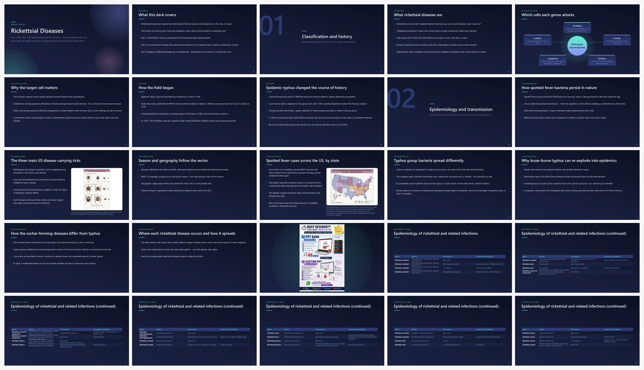 Preview of the first 25 slides of Rickettsial Diseases