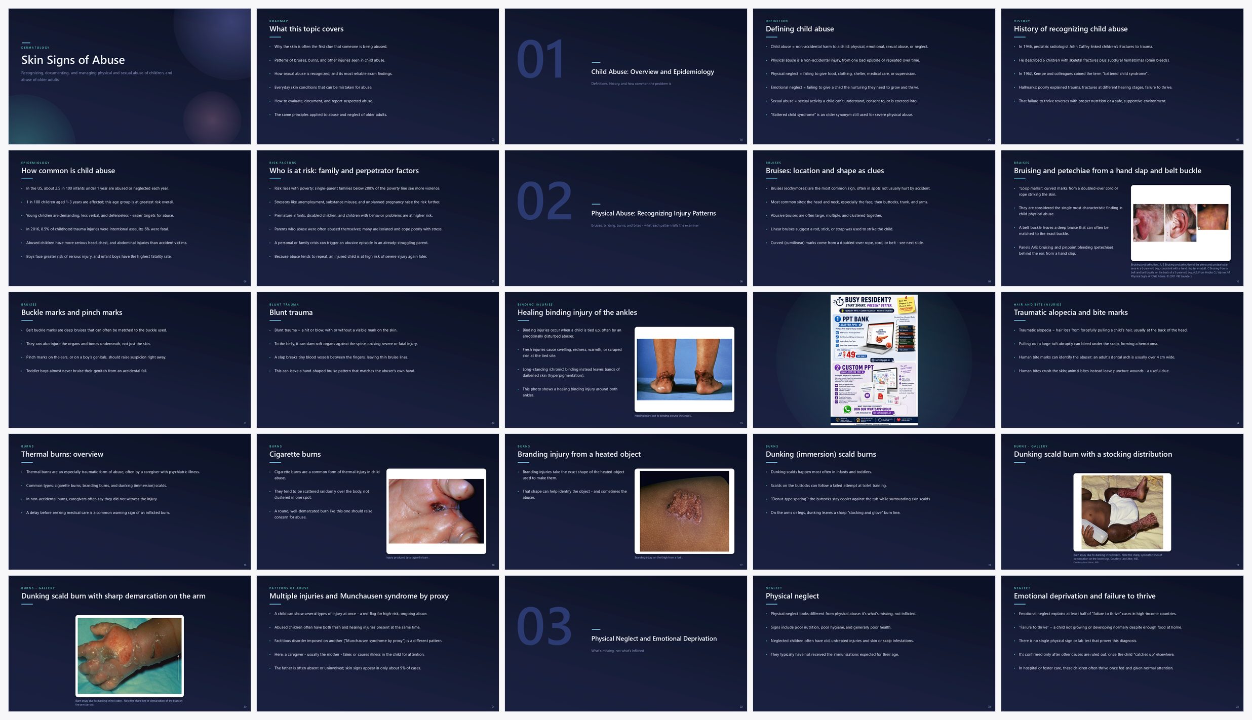 Preview of the first 25 slides of Skin Signs of Abuse