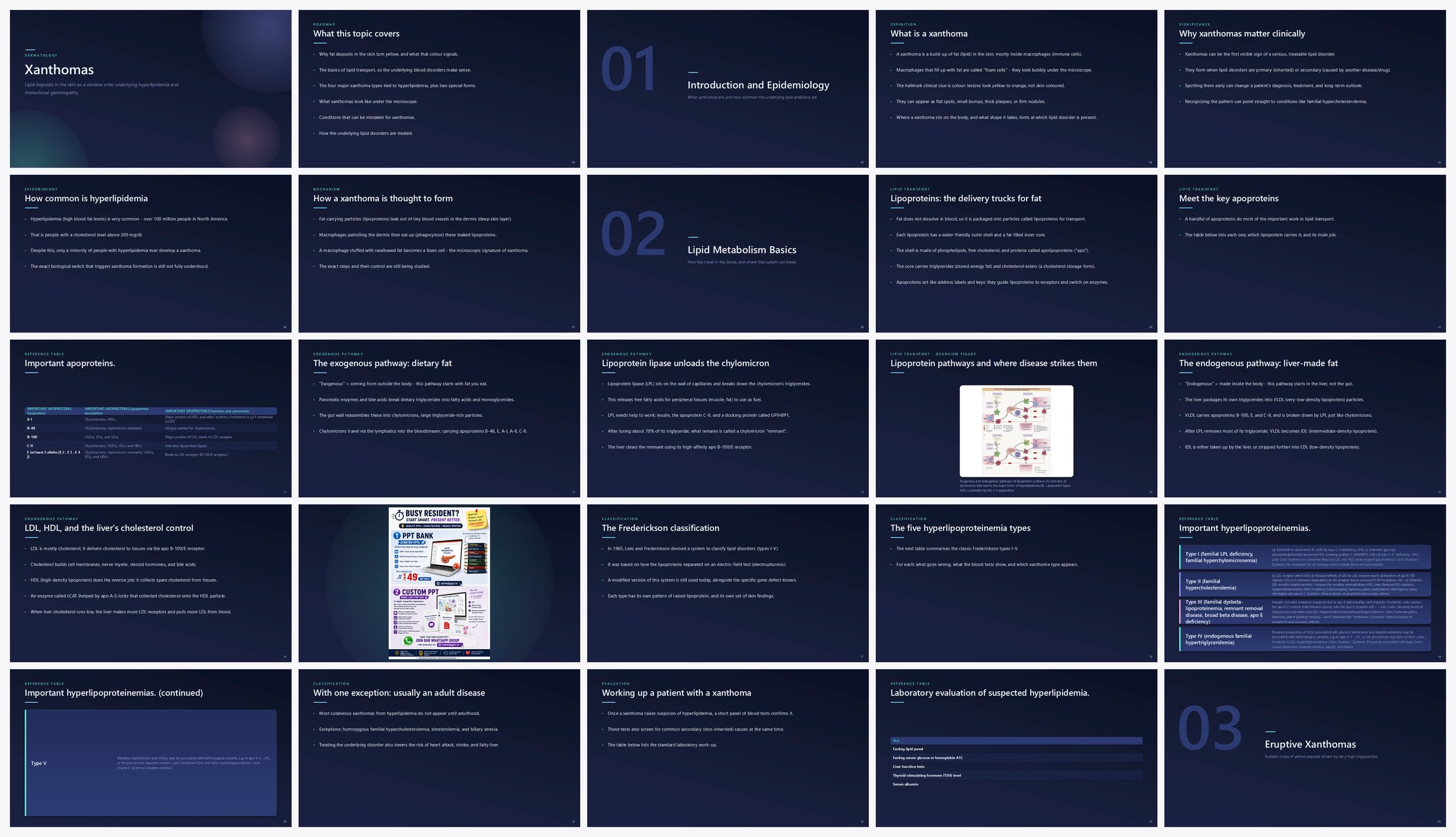 Preview of the first 25 slides of Xanthomas