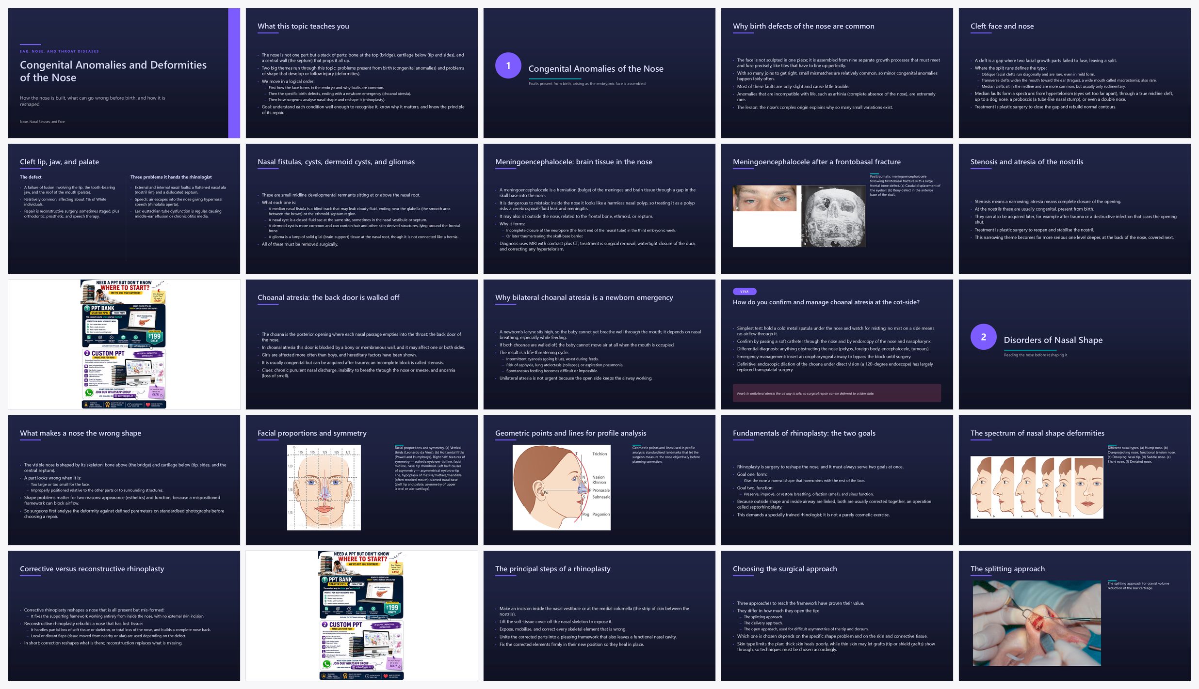 Preview of the first 25 slides of Congenital Anomalies and Deformities of the Nose