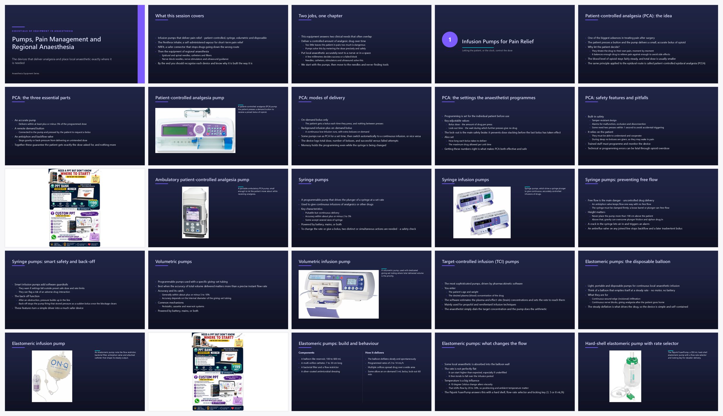 Preview of the first 25 slides of Pumps pain management and regional anaesthesia