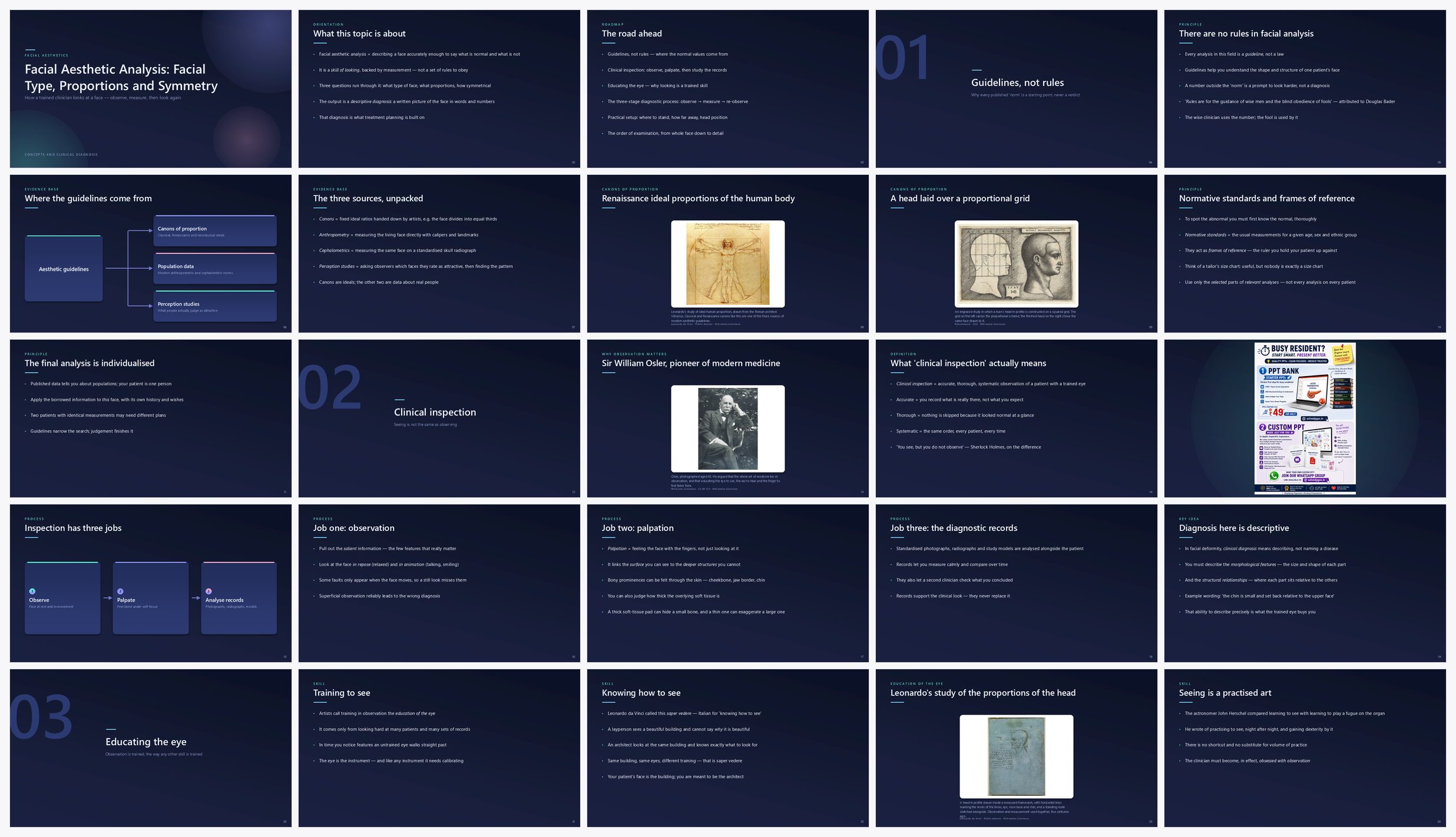 Preview of the first 25 slides of Facial Aesthetic Analysis Facial Type, Proportions and Symmetry
