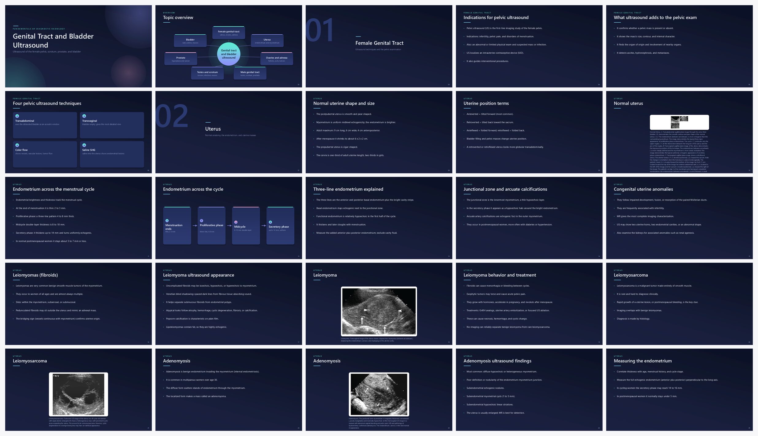 Preview of the first 25 slides of Genital Tract and Bladder Ultrasound