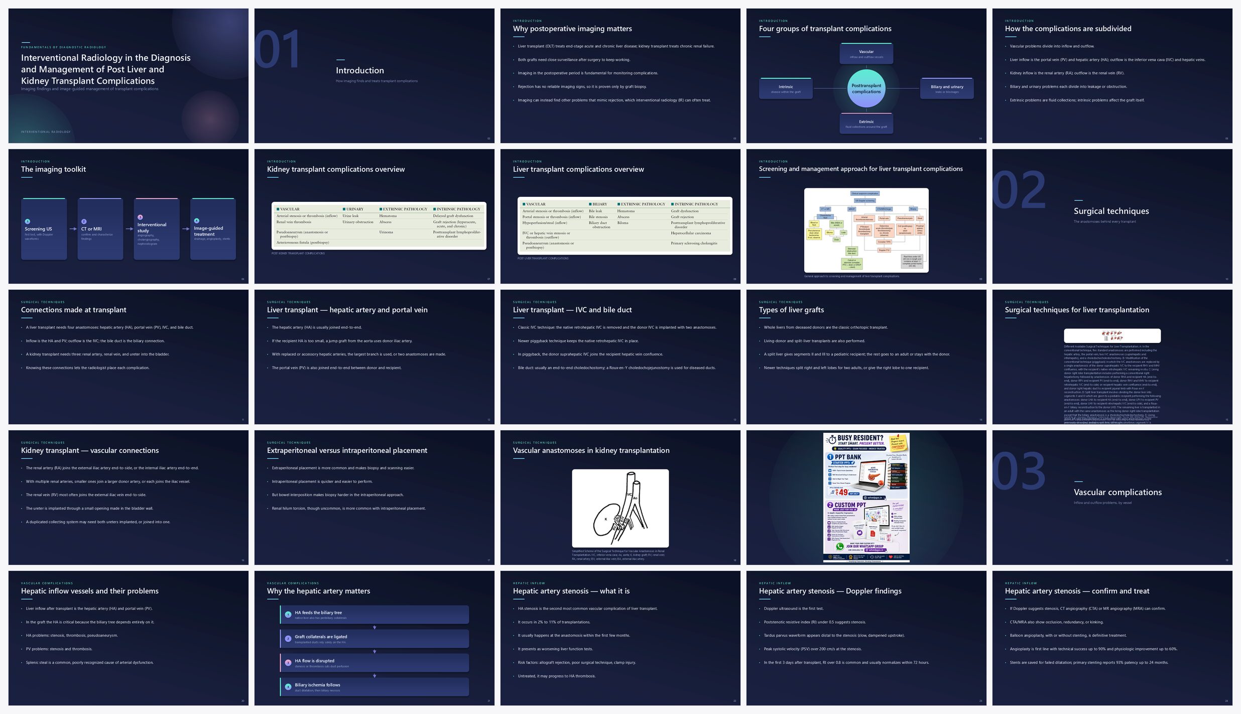 Preview of the first 25 slides of Interventional Radiology in the Diagnosis and Management of Post Liver and Kidney Transplant Complications
