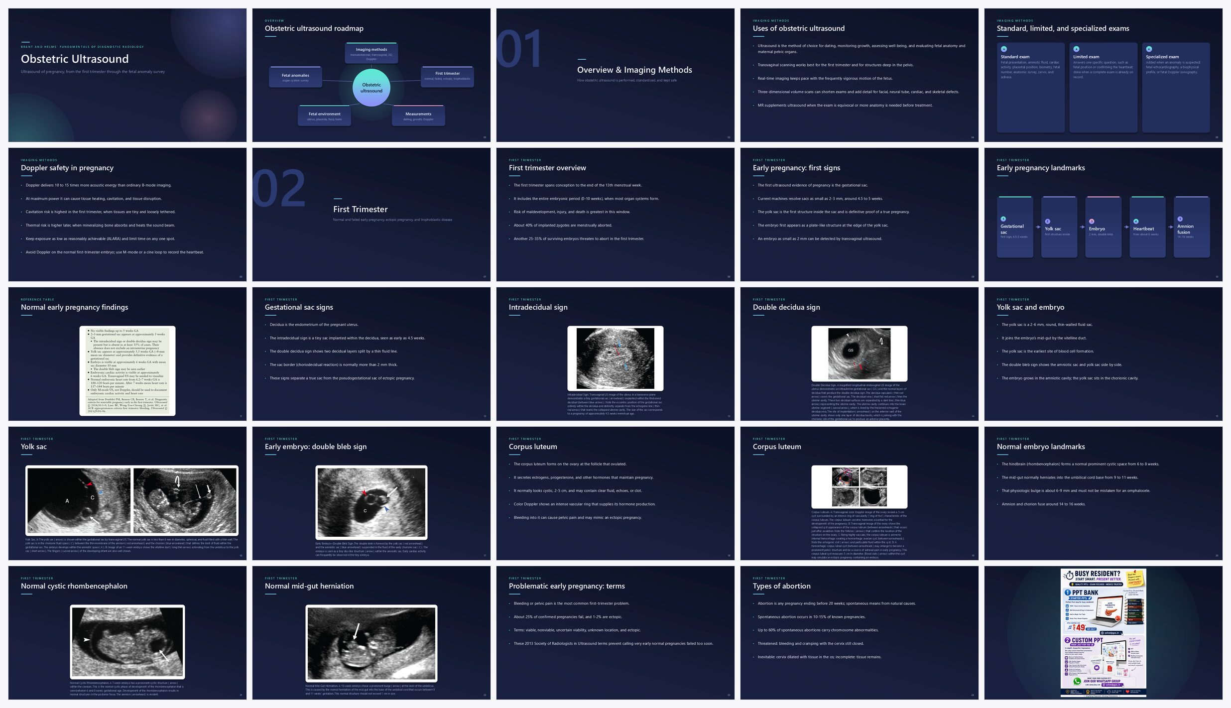 Preview of the first 25 slides of Obstetric Ultrasound