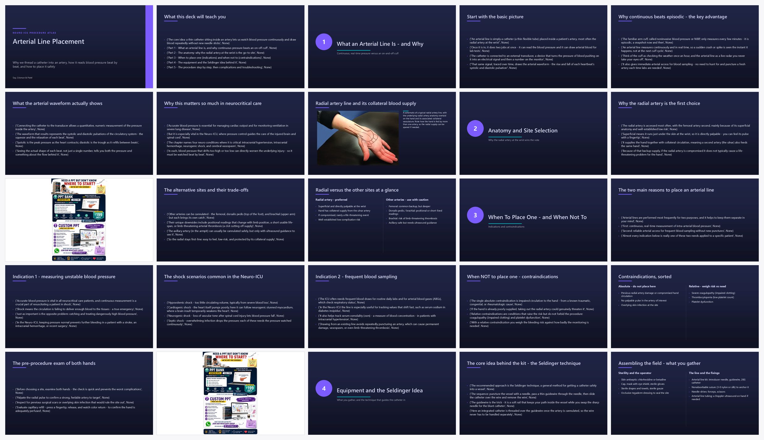 Preview of the first 25 slides of 9 Arterial Line