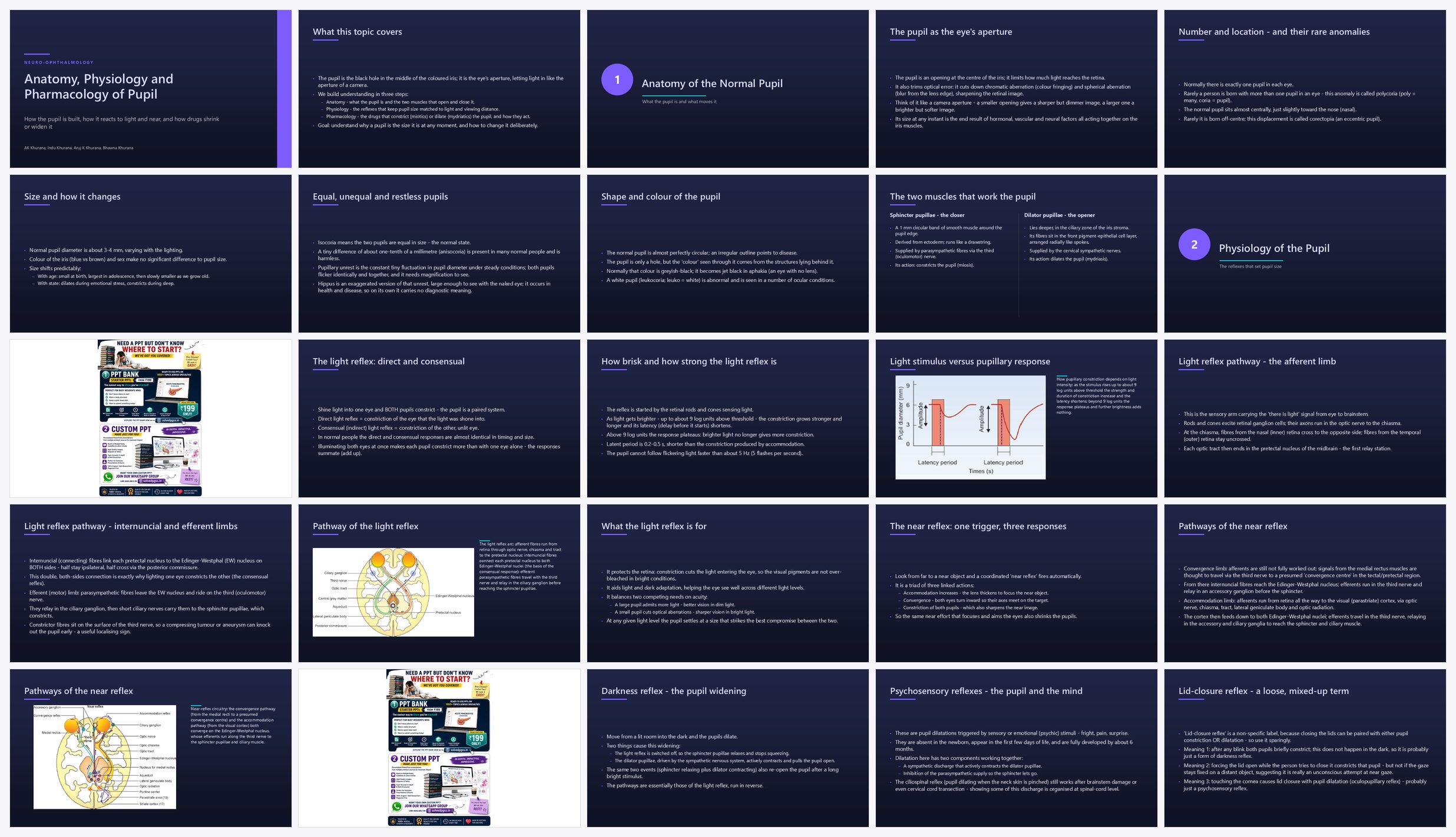 Preview of the first 25 slides of Anatomy Physiology and Pharmacology of Pupil