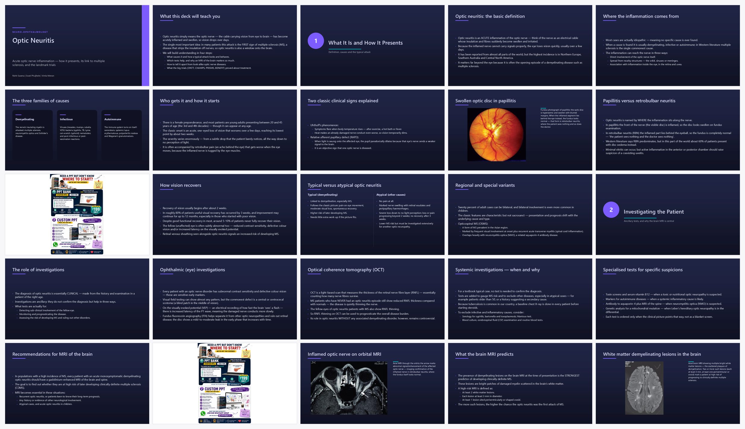 Preview of the first 25 slides of Optic Neuritis