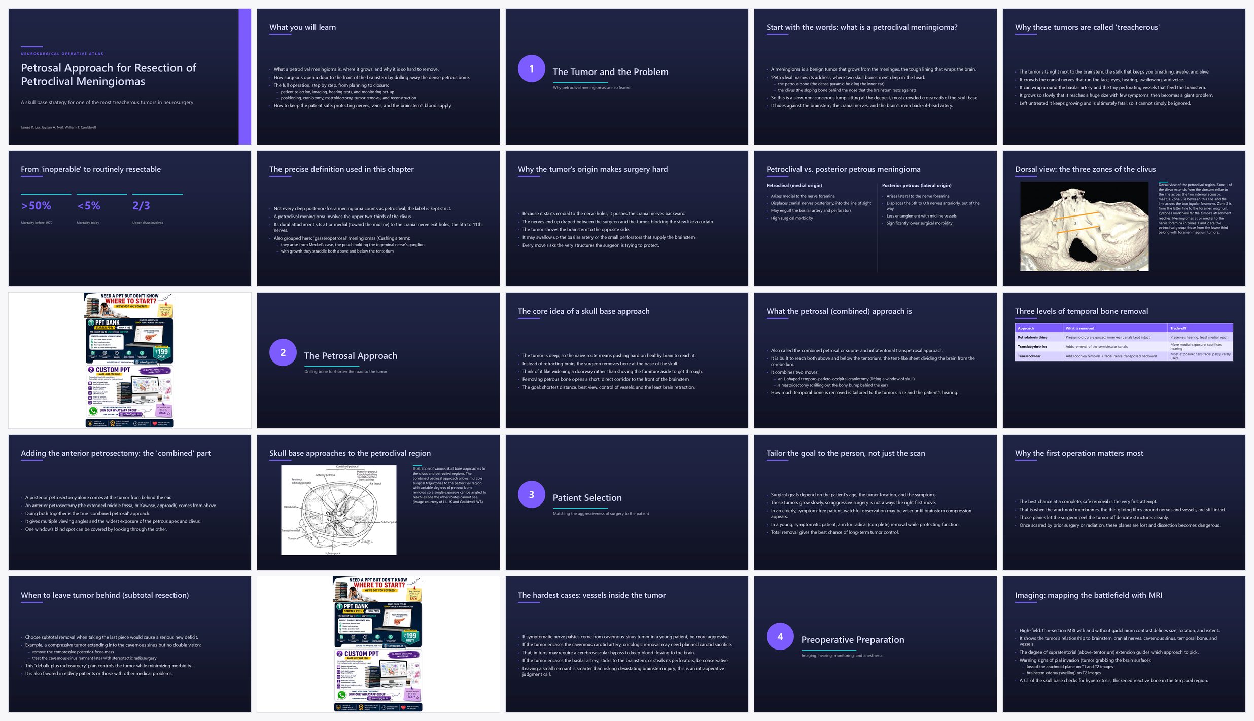 Preview of the first 25 slides of Petrosal Approach for Resection of Petroclival Meningiomas