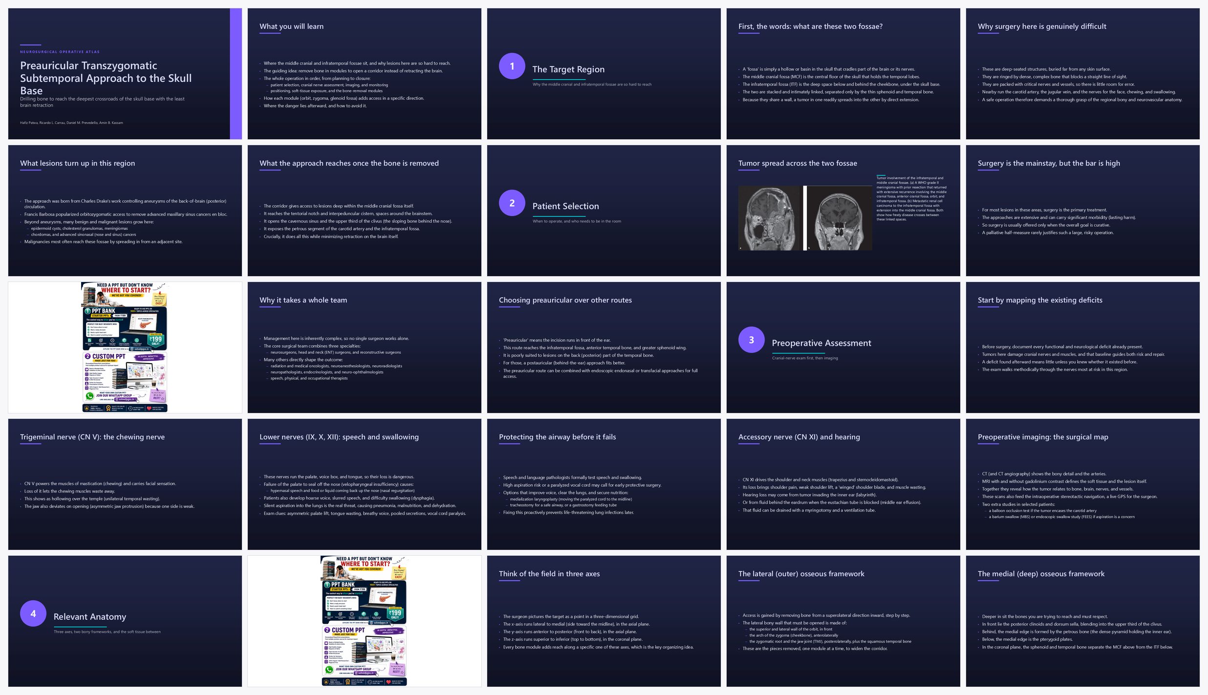 Preview of the first 25 slides of Preauricular Transzygomatic Subtemporal Approach to the Sk