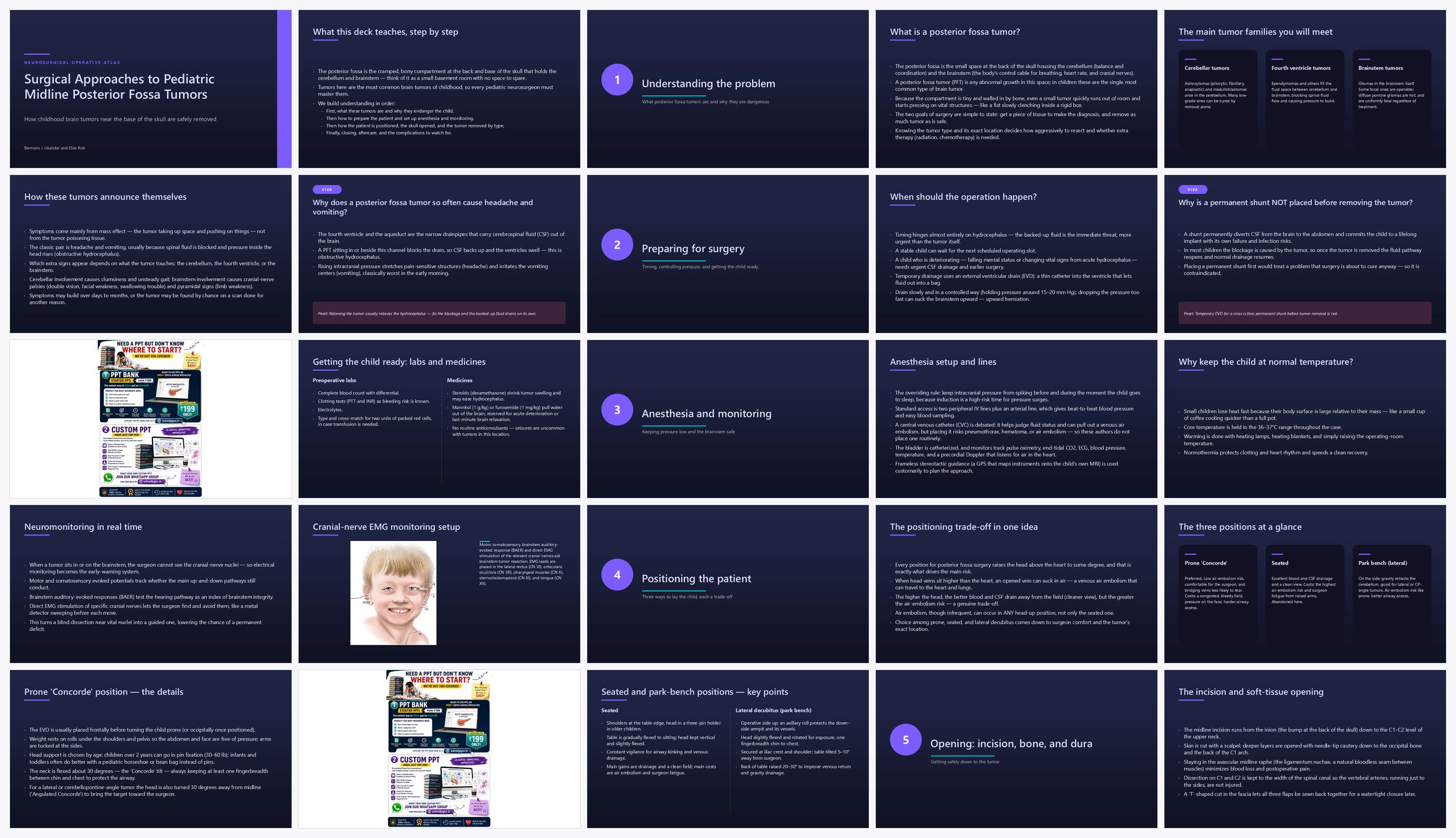 Preview of the first 25 slides of Surgical Approaches to Pediatric Midline Posterior Fossa T