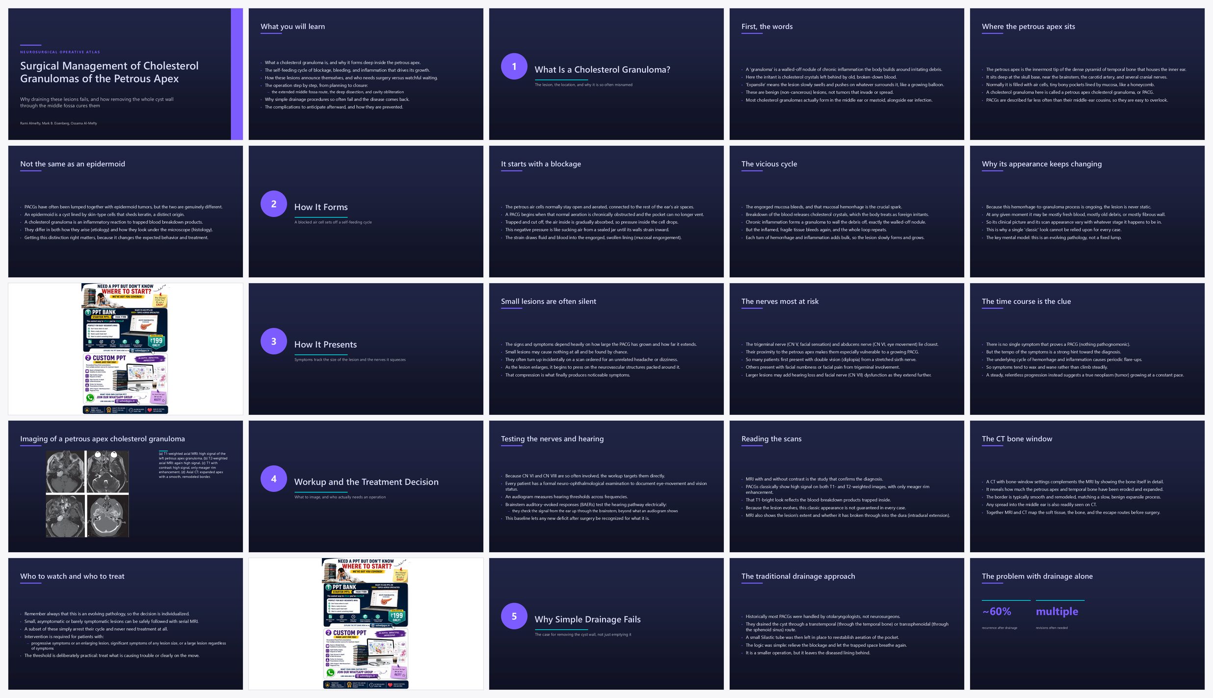 Preview of the first 25 slides of Surgical Management of Cholesterol Granulomas of the Petro