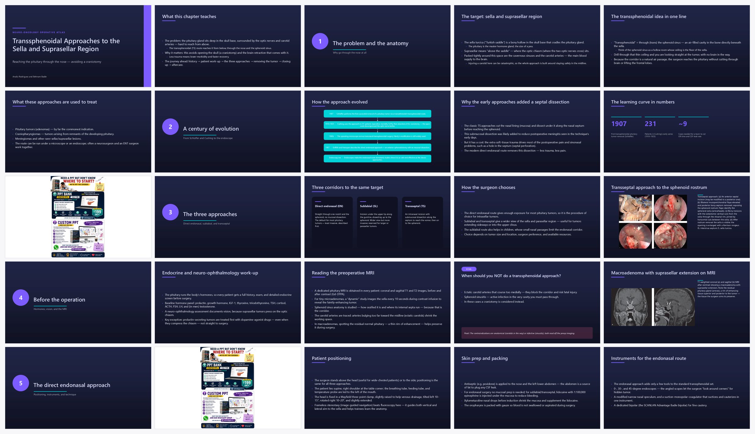 Preview of the first 25 slides of Transsphenoidal Approaches to the Sella and Suprasellar Re