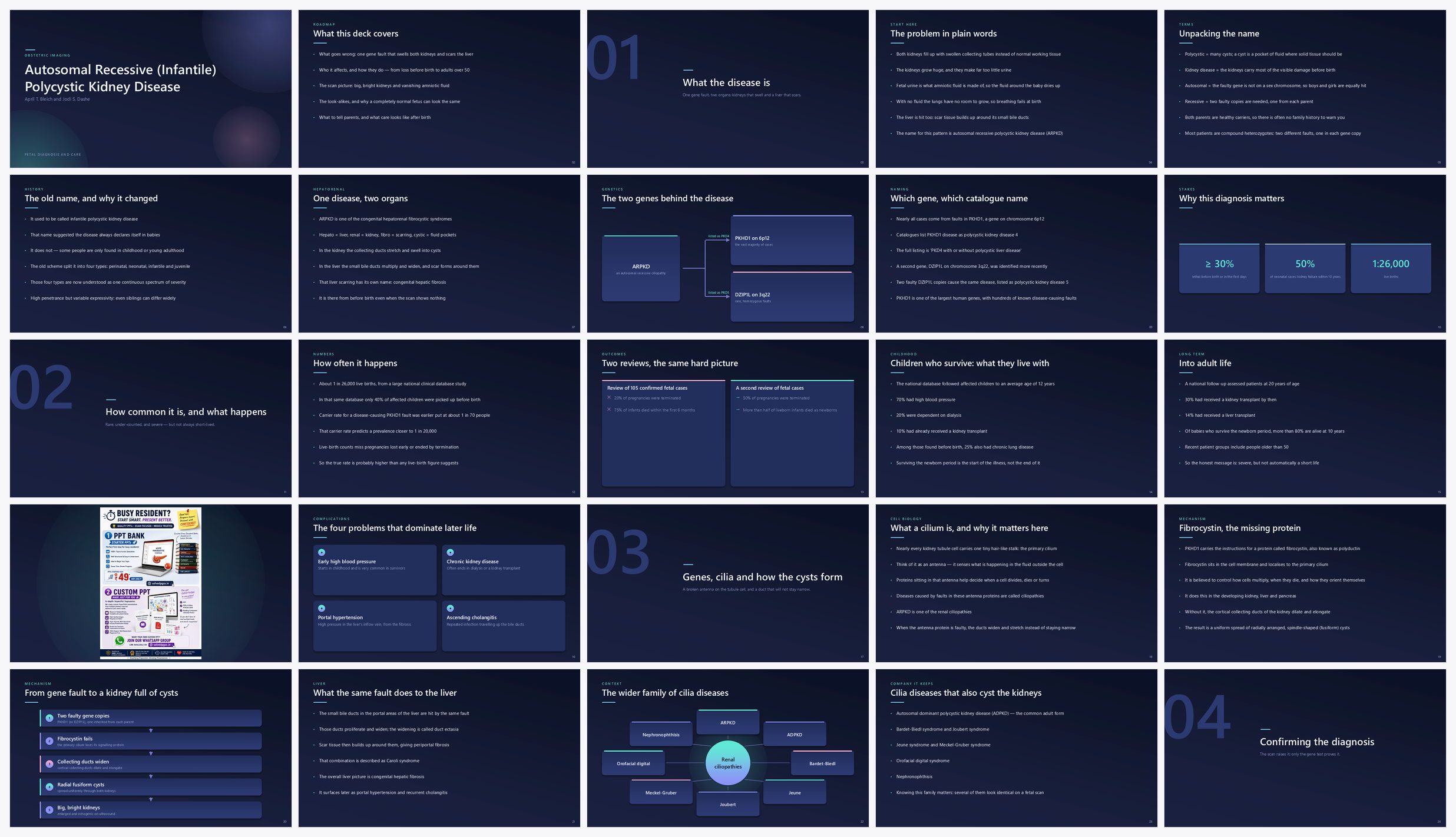 Preview of the first 25 slides of Autosomal Recessive (Infantile) Polycystic Kidney Disease