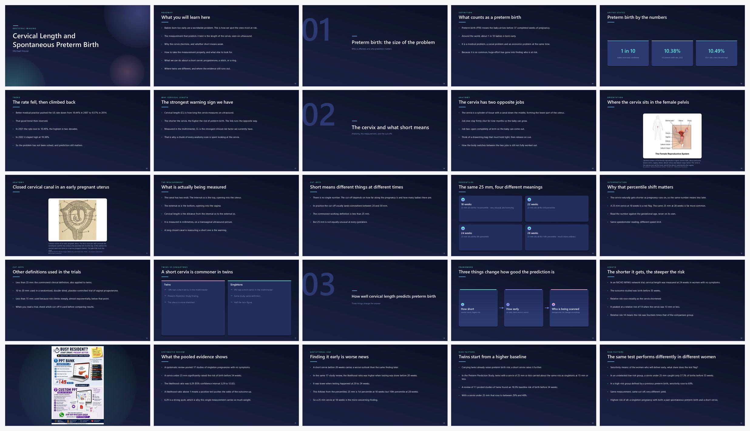 Preview of the first 25 slides of Cervical Length and Spontaneous Preterm Birth