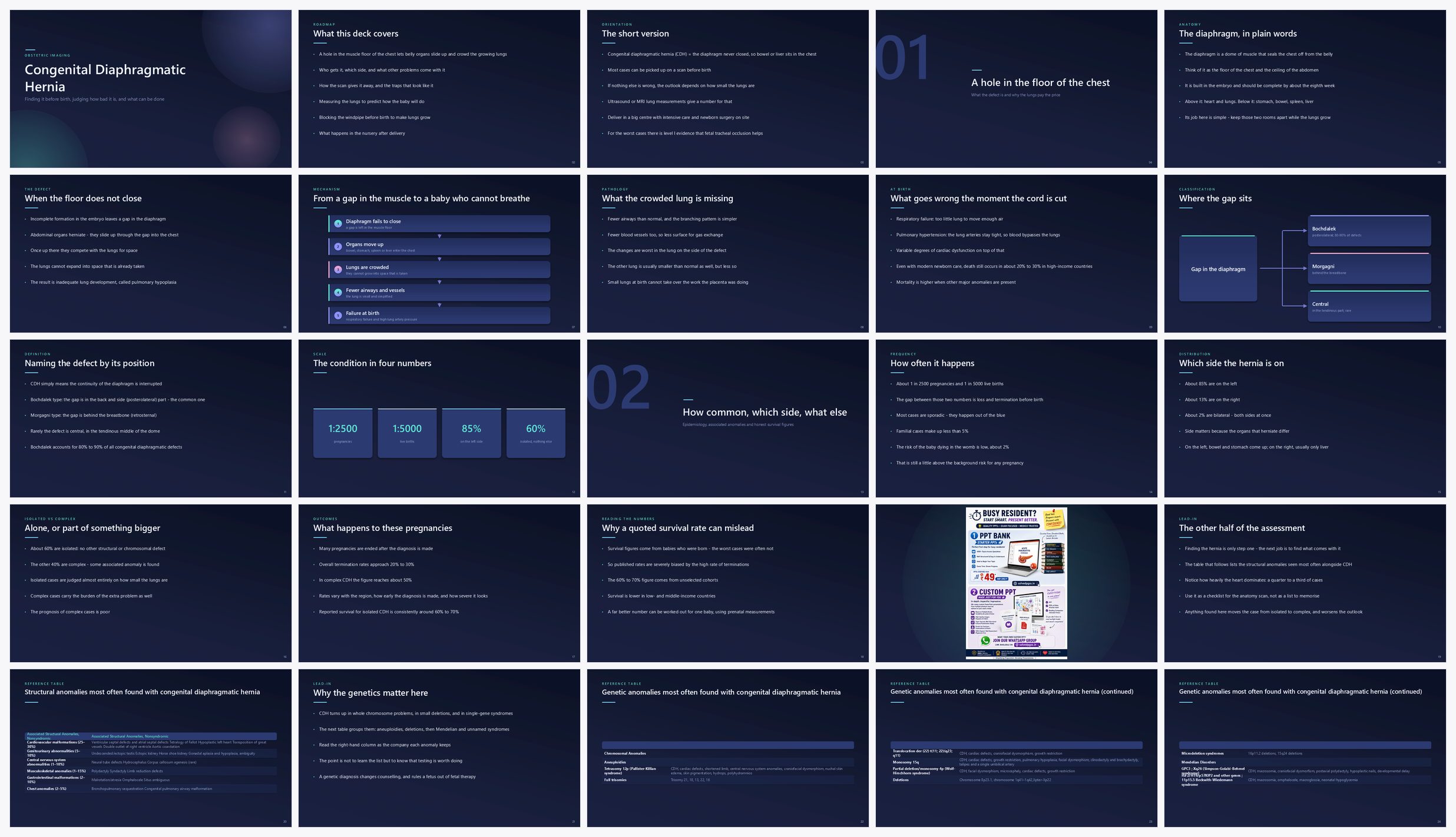 Preview of the first 25 slides of Congenital Diaphragmatic Hernia