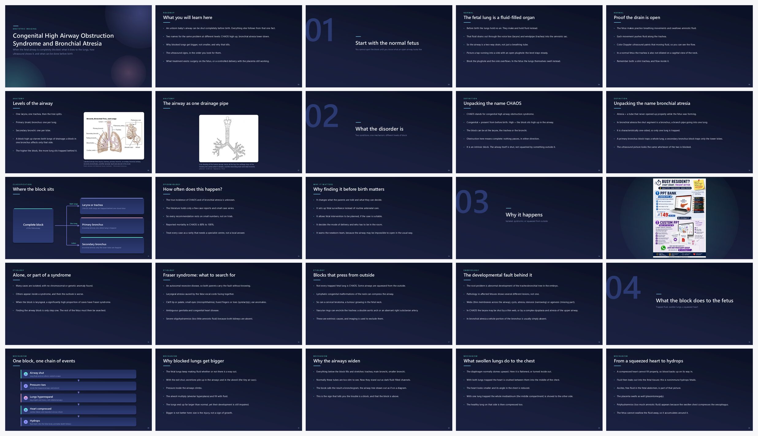 Preview of the first 25 slides of Congenital High Airway Obstruction Syndrome and Bronchial Atresia