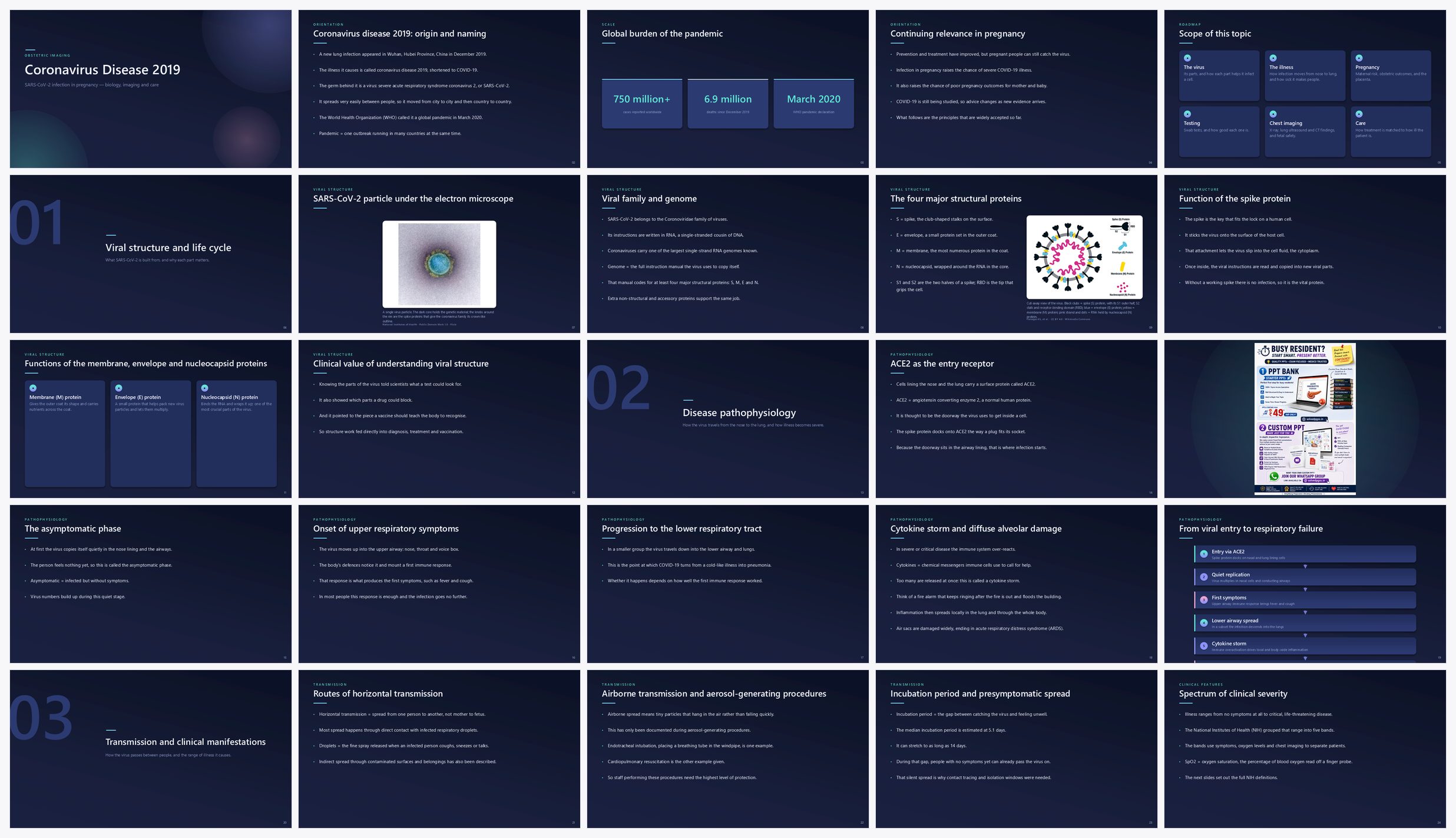 Preview of the first 25 slides of Coronavirus Disease 2019