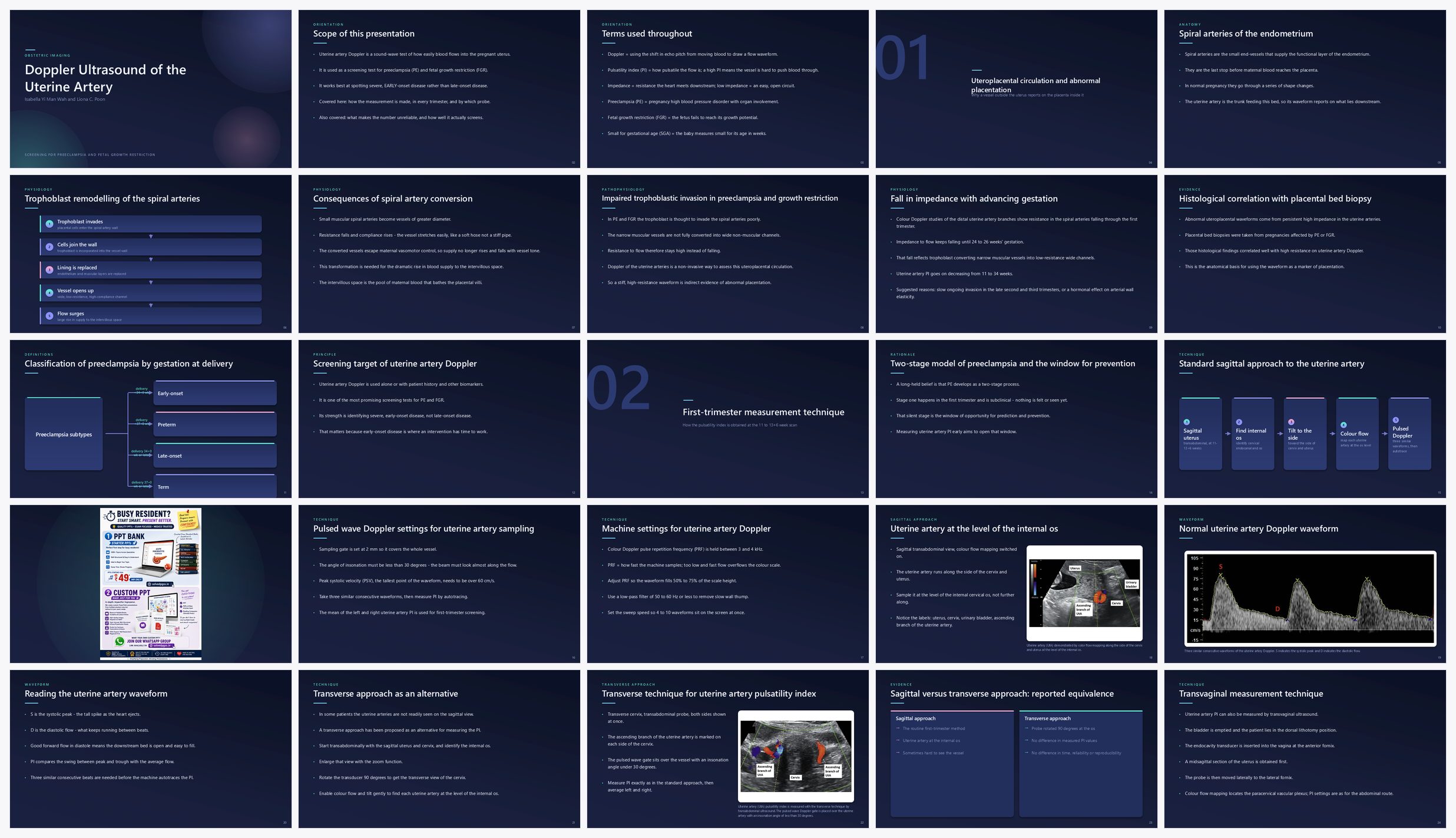 Preview of the first 25 slides of Doppler Ultrasound of the Uterine Artery