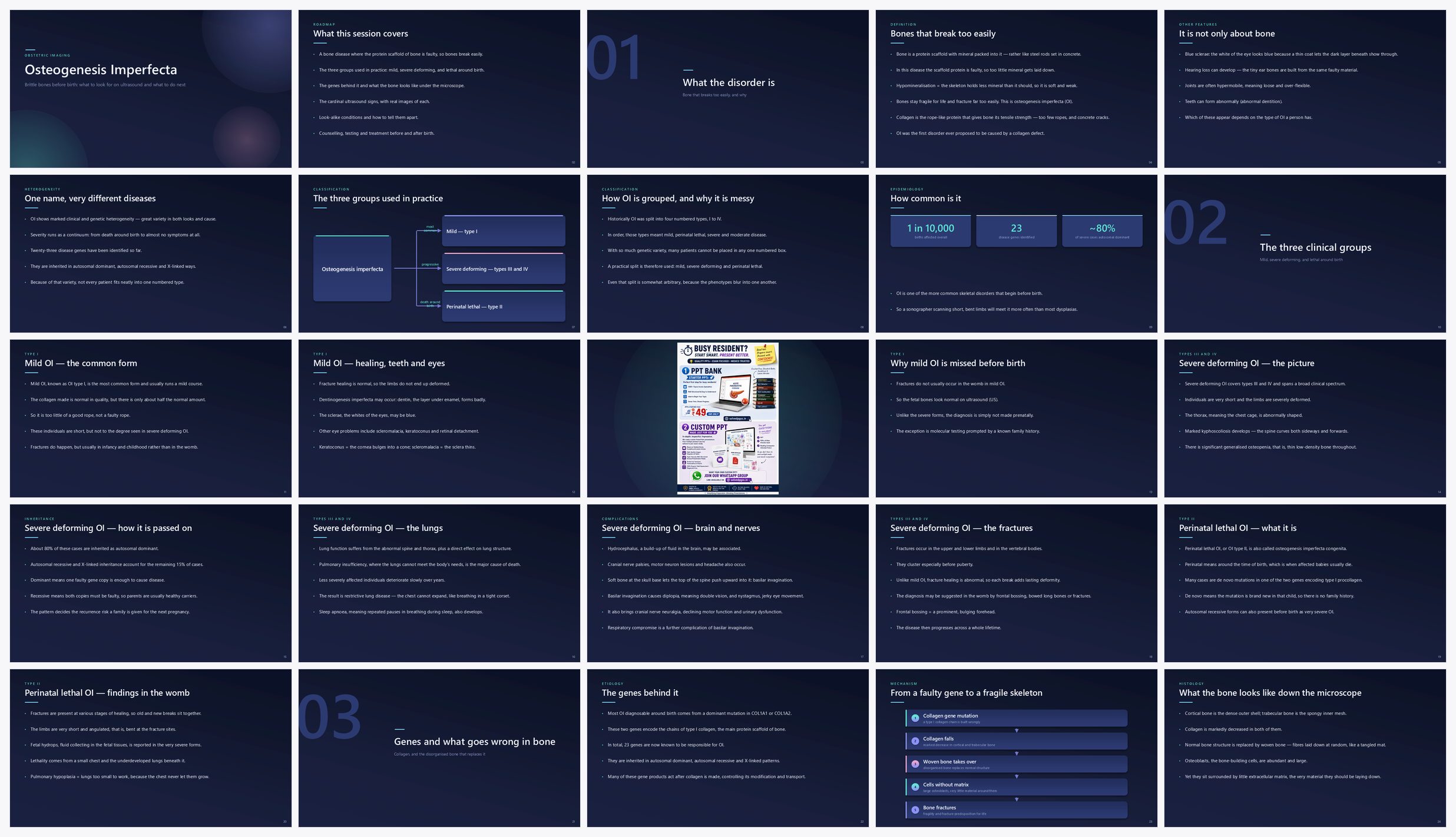 Preview of the first 25 slides of Osteogenesis Imperfecta
