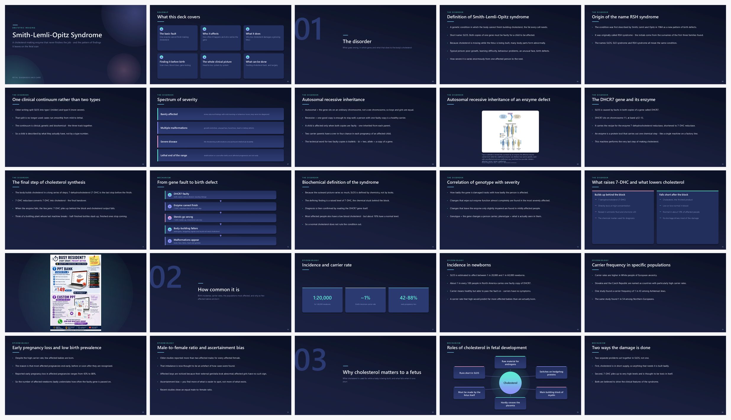 Preview of the first 25 slides of Smith-Lemli-Opitz Syndrome