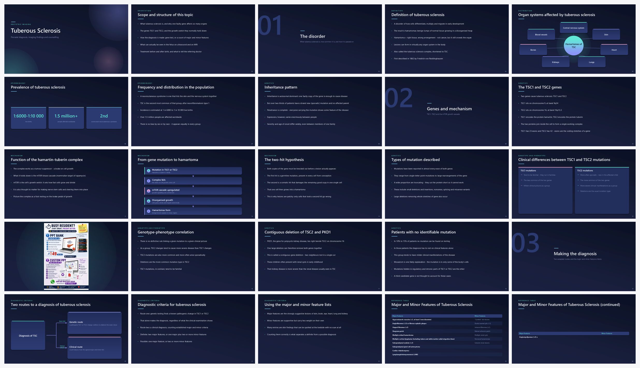 Preview of the first 25 slides of Tuberous Sclerosis