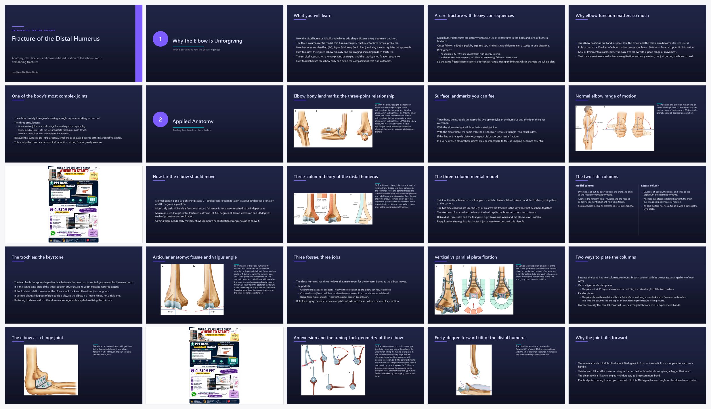 Preview of the first 25 slides of Fracture of the Distal Humerus
