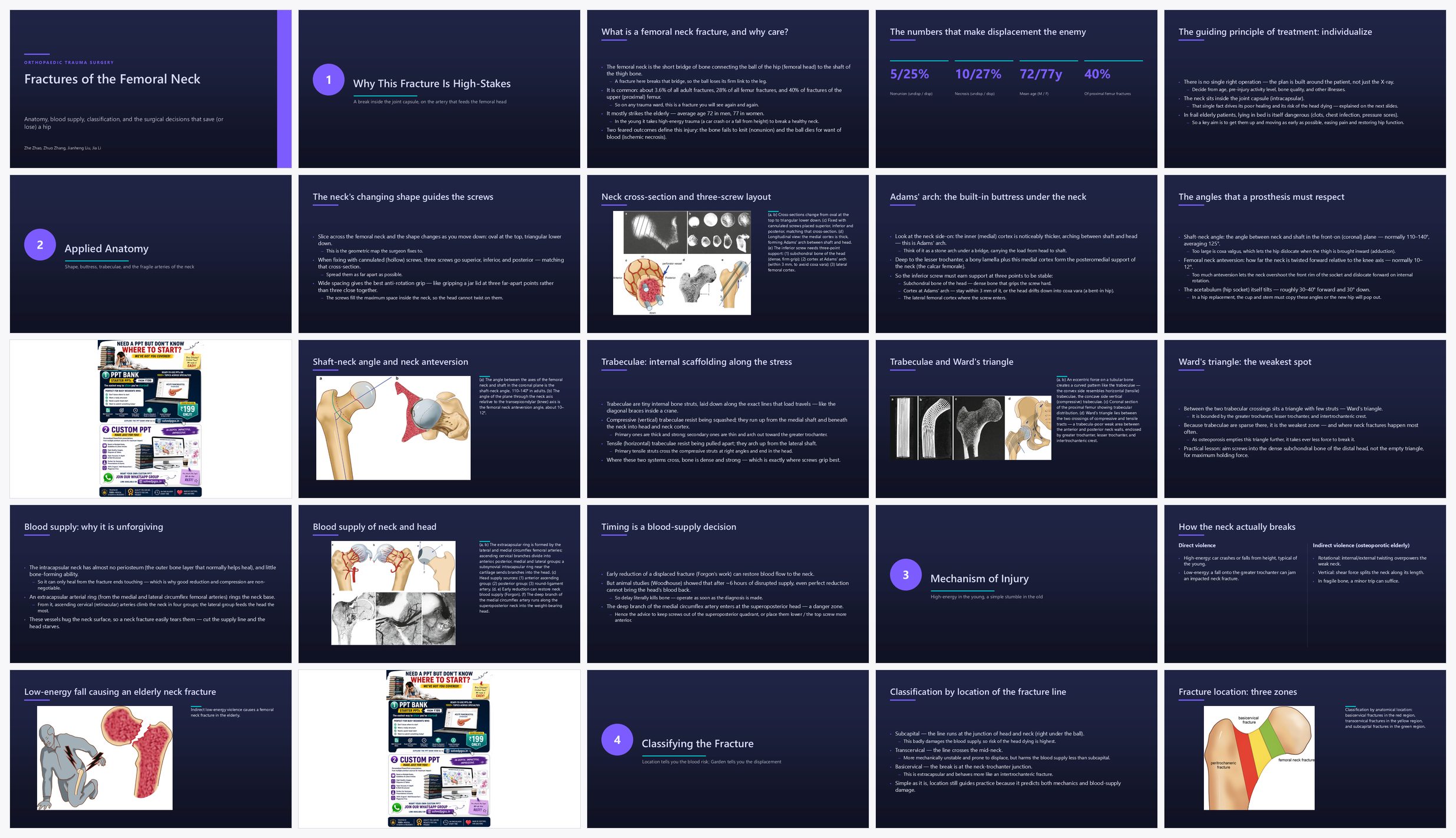 Preview of the first 25 slides of Fractures of the Femoral Neck