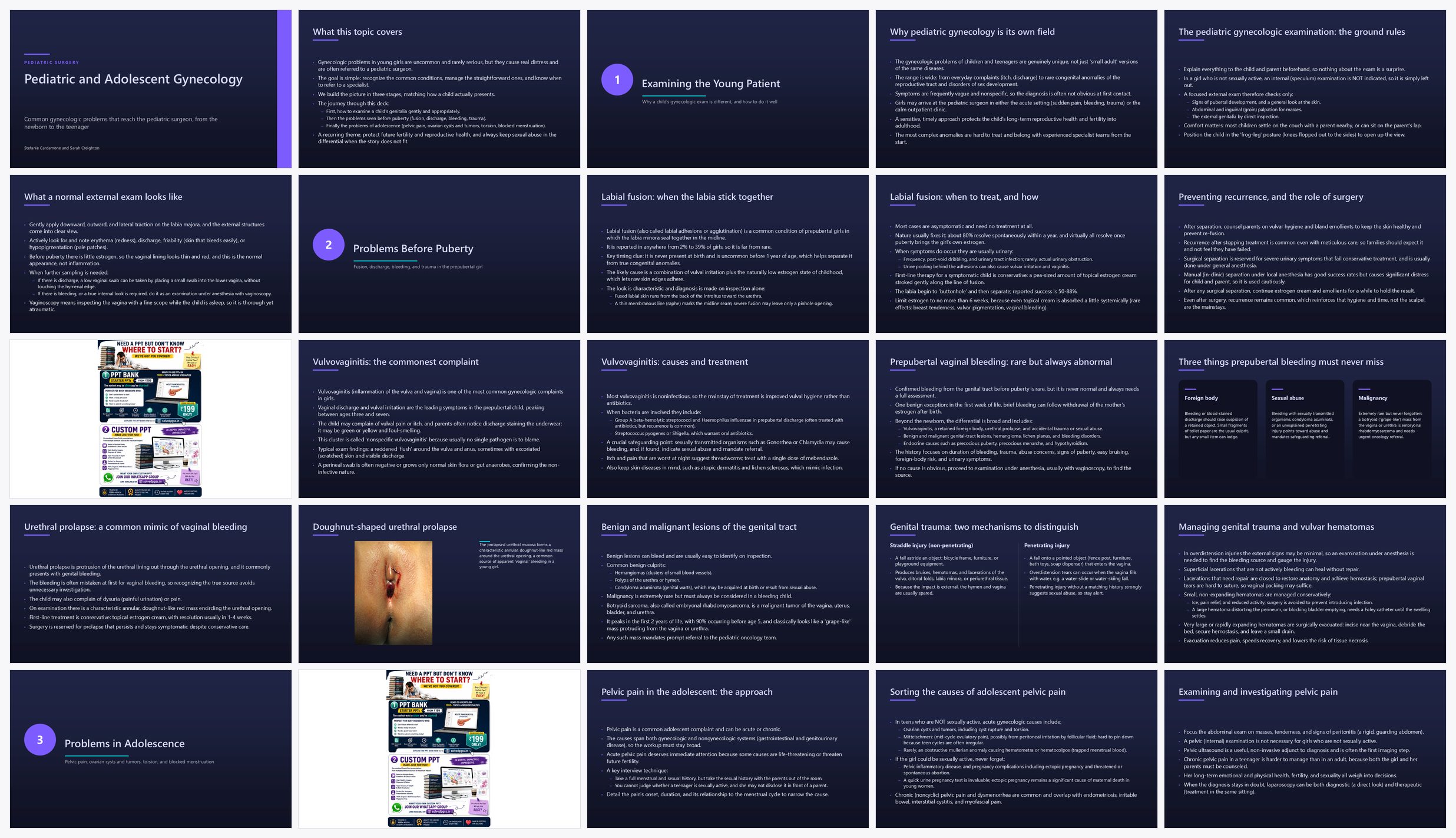 Preview of the first 25 slides of Pediatric and Adolescent Gynecology