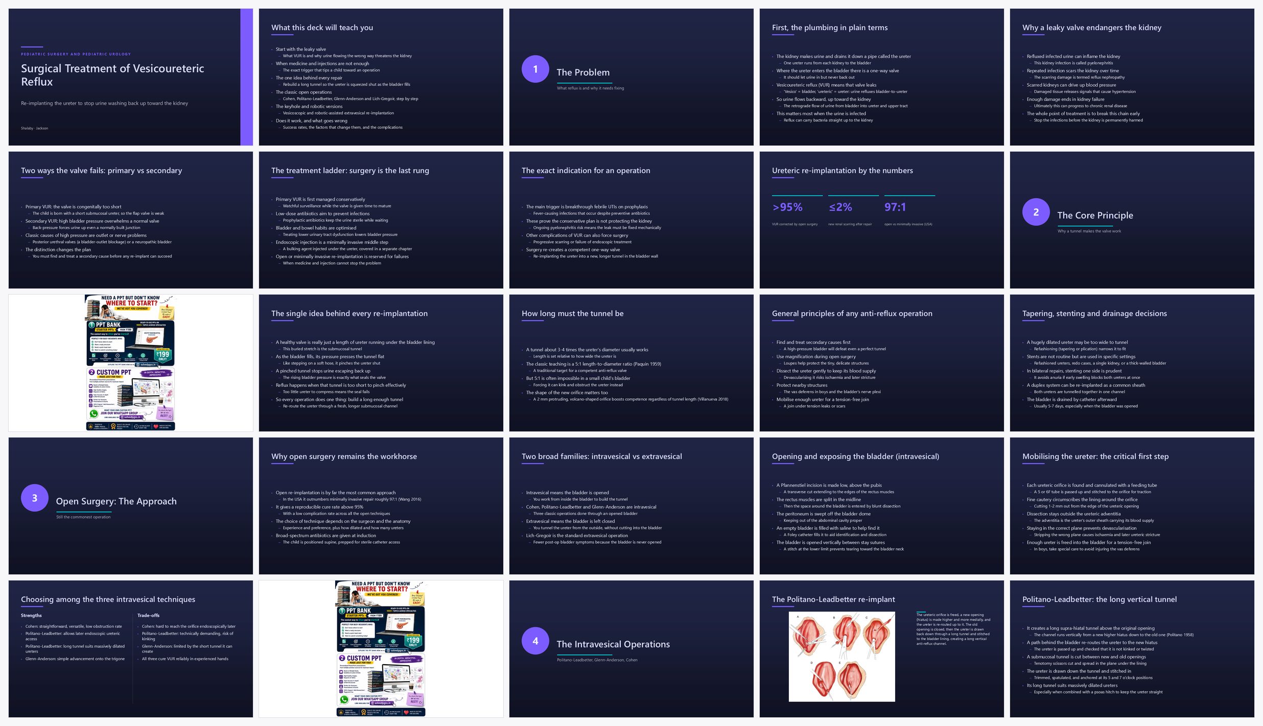 Preview of the first 25 slides of Surgical Treatment of Vesicoureteric Reflux