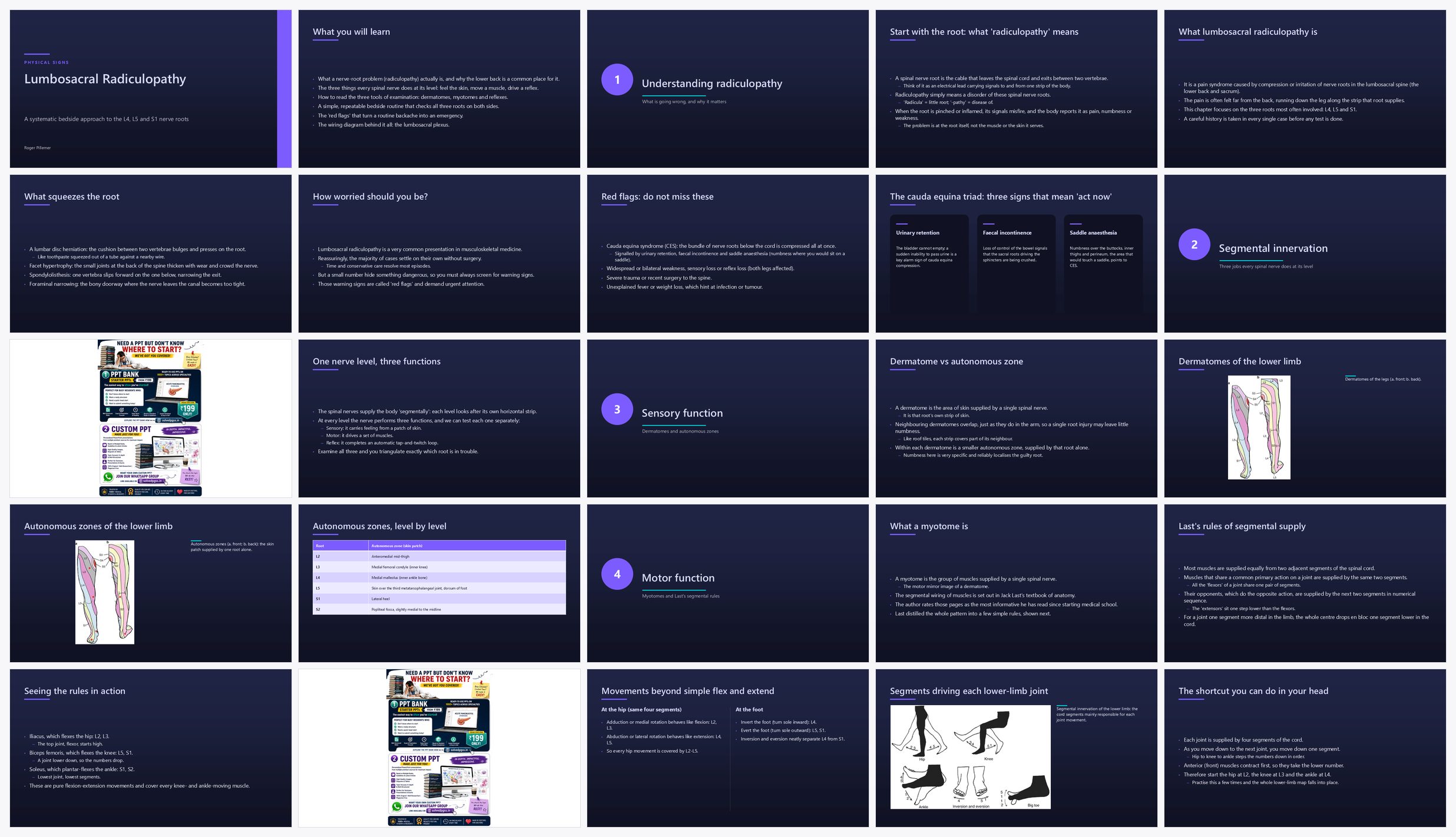 Preview of the first 25 slides of Lumbosacral Radiculopathy
