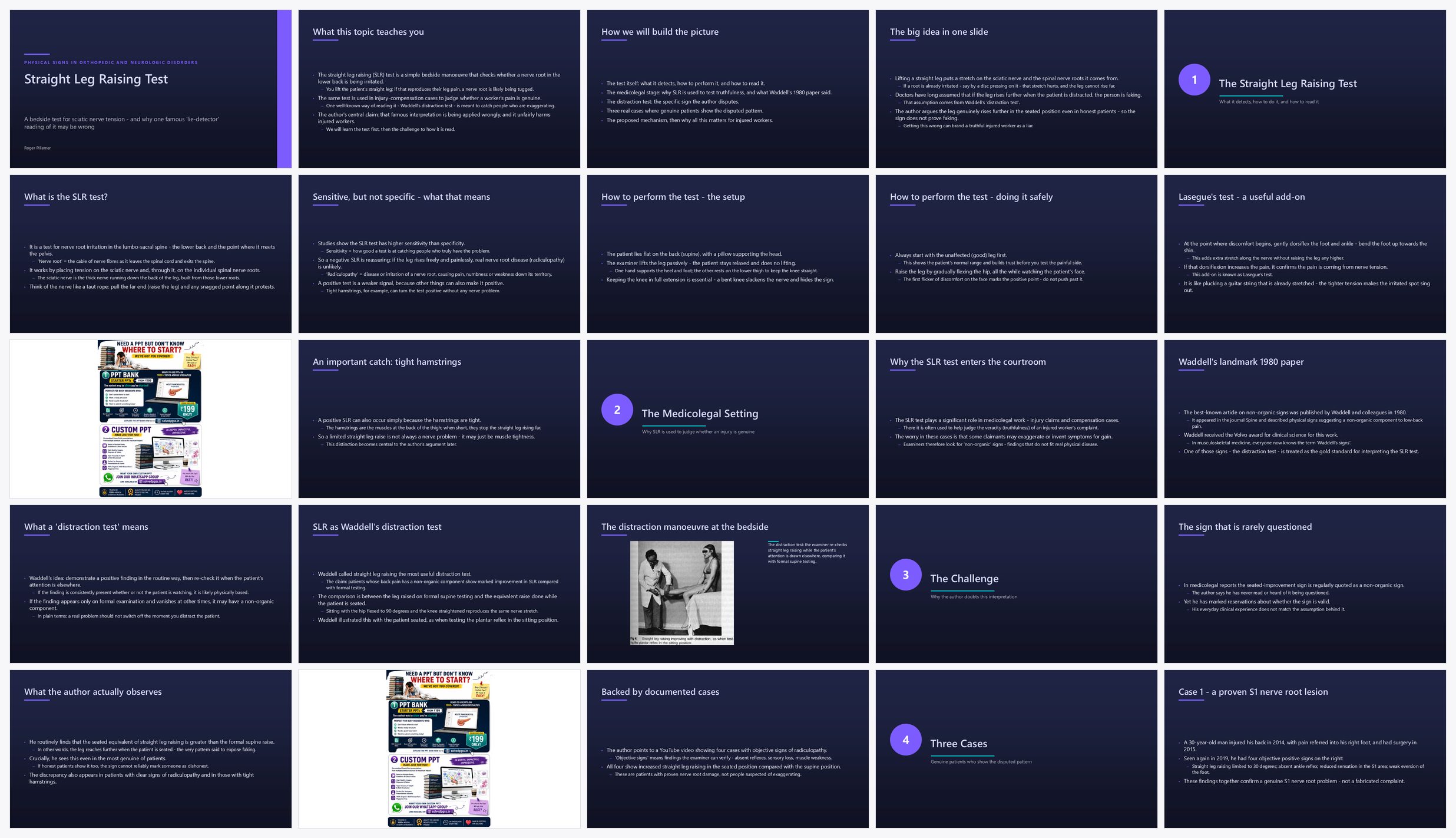 Preview of the first 25 slides of Straight Leg Raising Test
