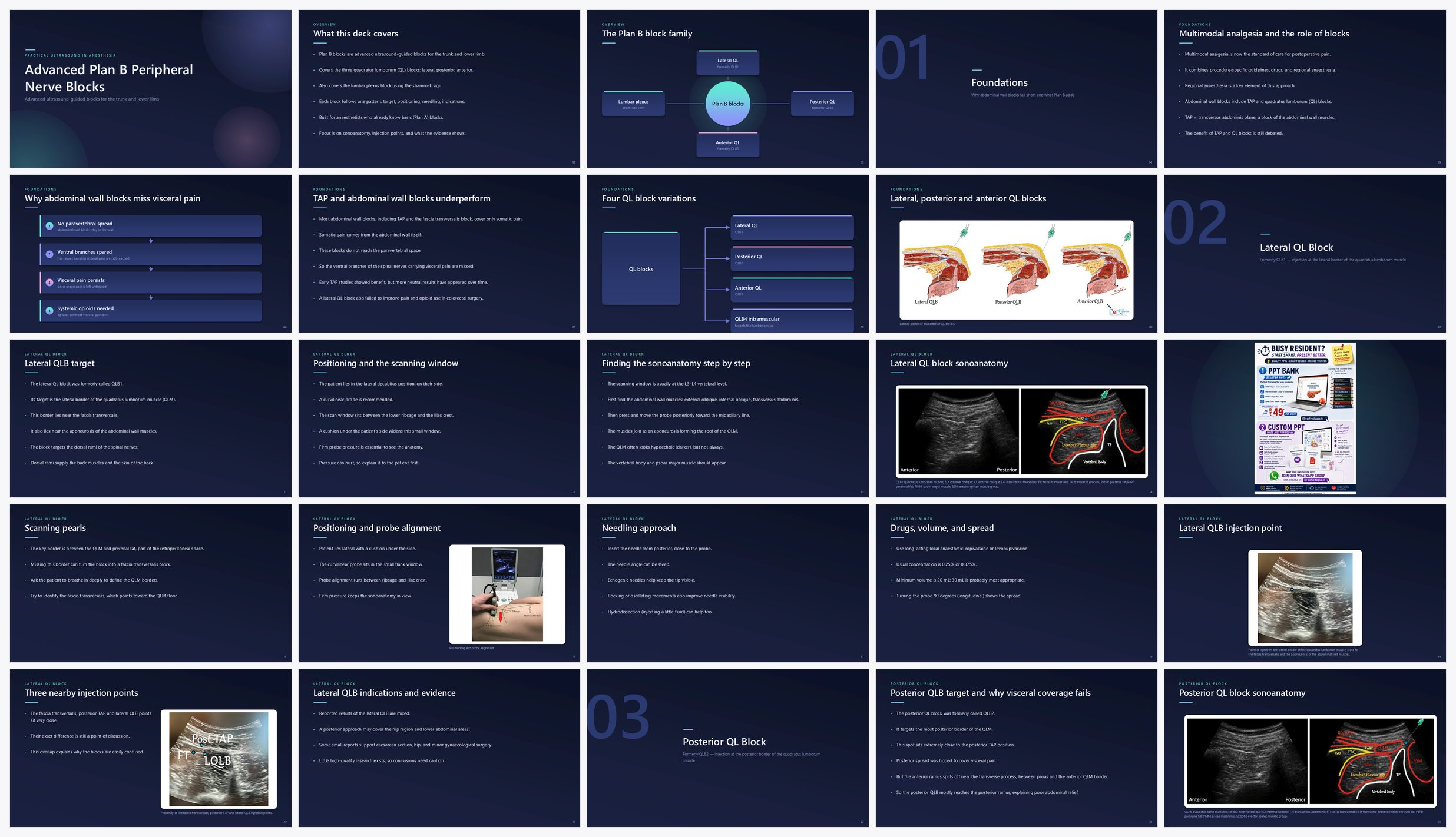 Preview of the first 25 slides of Advanced Plan B Peripheral Nerve Blocks